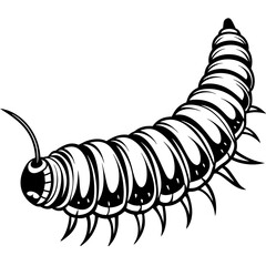  Caterpillar silhouette vector illustration 