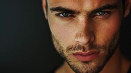 Obraz premium Close-up shot of a man's face with a long beard, ideal for use in editorial or commercial content