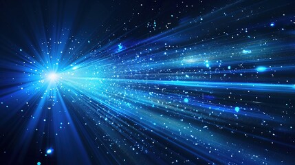 Fototapeta premium Flash lights rays, tech blue energy, speed background tecnology shine