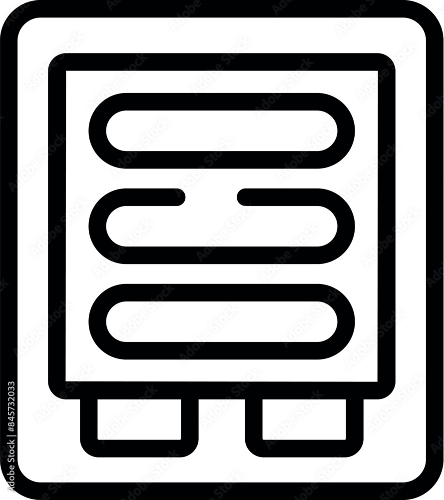 Wall mural simple line art icon of a server rack with hard drives, symbolizing data storage in a server room