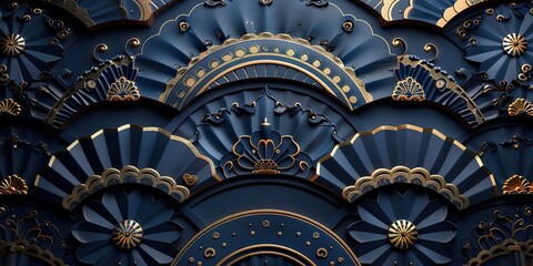 decorative gold geometric modern japanese pattern background