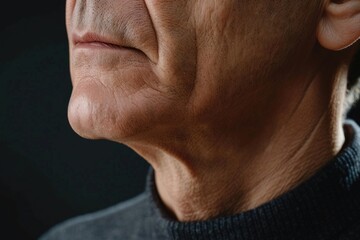 Fototapeta premium A close-up shot of a person wearing a sweater, suitable for use in lifestyle or fashion content