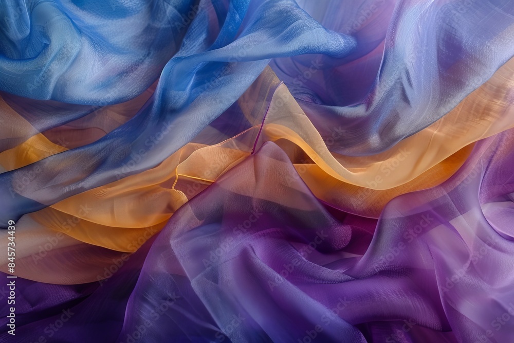 Poster soothing pastel silk waves serene abstract background with soft flowing fabric and space for text