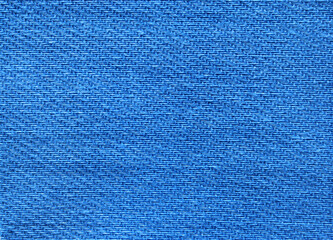 Blue cotton twill fabric pattern close up as background

