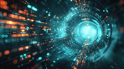 Obraz premium Abstract futuristic background Data Transfer. technology concept. Futuristic cyberspace background