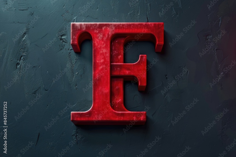 Poster a close-up shot of a bright red letter e on a wall, suitable for use in designs or as a decorative e