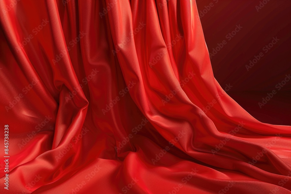 Aufkleber a detailed view of a vibrant red cloth on a table, ideal for use in editorial or commercial contexts
