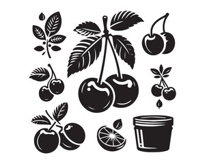 acerola organic Silhouette Illustration Vector Graphic Design Art Shadow Shape design