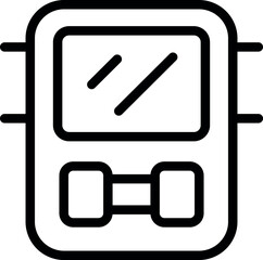 Line icon of a glucometer, a device used to measure blood sugar levels, essential for managing diabetes