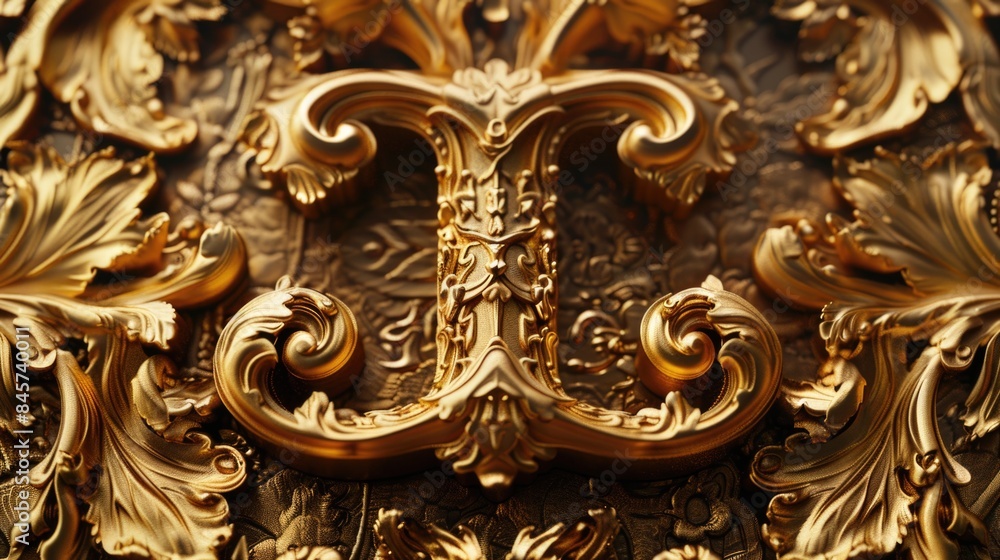 Aufkleber a detailed view of a golden clock face with intricate design and roman numerals