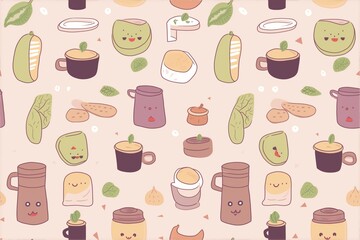Food and beverage pattern background