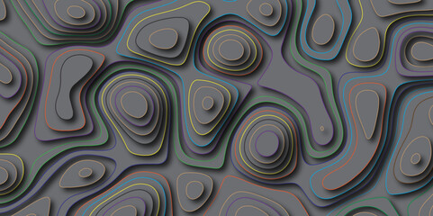 Abstract multi color reflective wavy metal pattern background.
