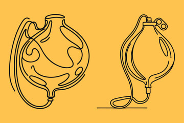 Bladder outline vector illustration. Editable stroke.