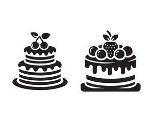 birthday cake Silhouette Illustration Vector Graphic Design Art Shadow Shape design