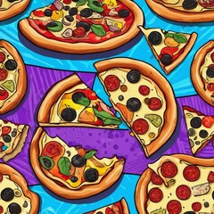 scattered pizza background image