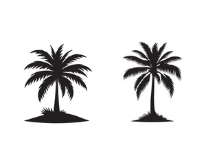 coconut tree Silhouette Illustration Vector Graphic Design Art Shadow Shape design