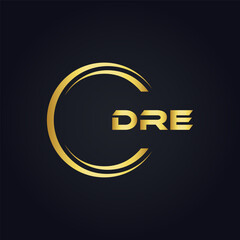 DRE logo. D R E design. White DRE letter. DRE, D R E letter logo design. D R E letter logo design in FIVE, FOUR, THREE, style. letter logo set in one artboard. D R E letter logo vector design.