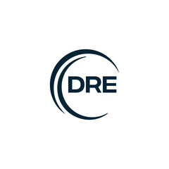 DRE logo. D R E design. White DRE letter. DRE, D R E letter logo design. D R E letter logo design in FIVE, FOUR, THREE, style. letter logo set in one artboard. D R E letter logo vector design.