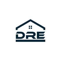 DRE logo. D R E design. White DRE letter. DRE, D R E letter logo design. D R E letter logo design in FIVE, FOUR, THREE, style. letter logo set in one artboard. D R E letter logo vector design.