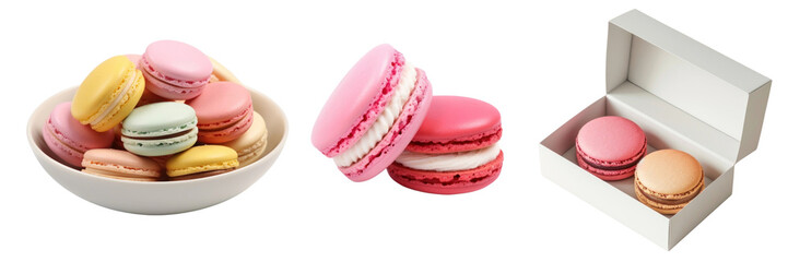 PNG Colorful assorted French macarons set