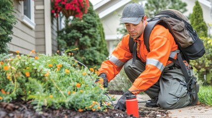 Experienced pest control technician performing thorough and efficient extermination services