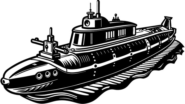 recommend clip art: Submarine silhouette vector illustration 