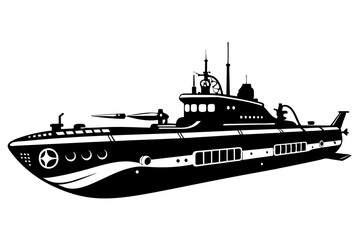 Submarine silhouette vector illustration 