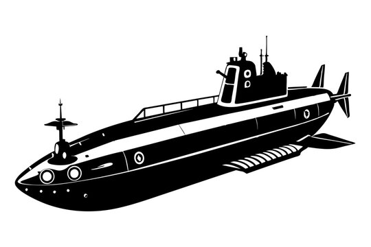 recommend clip art: Submarine silhouette vector illustration 