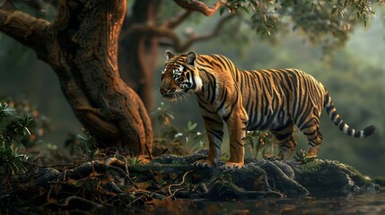 Fototapeta premium a sumatrean tiger tree on background