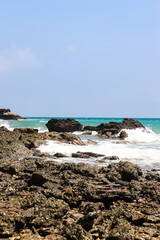 beach and rocks in island
