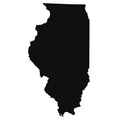 High detailed Illinois illustration map - outline Illinois State Map