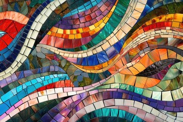 Mosaic Curves Curved lines forming a mosaic or stainedglass window effect