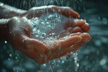 Fototapeta premium Public Health Campaign A posterstyle image with a strong message about the importance of hand washing for public health