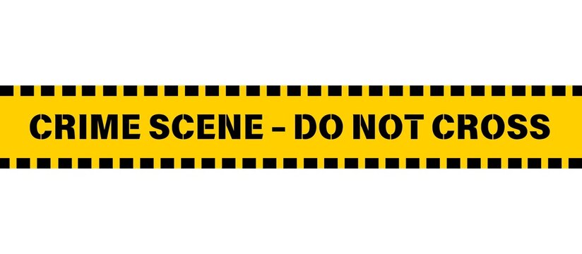 Single line. Crime Scene - Do Not Cross. Isolated