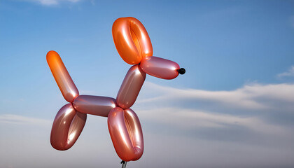 Dog Helium Balloon Floating in the Sky
