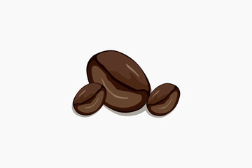 Vector icon of coffee beans on white background.