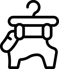 Simple icon of a baby clothes hanger, perfect for representing baby clothing and apparel