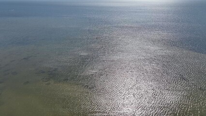 Calm peaceful ocean inlet at Outer Banks in North Carolina 
