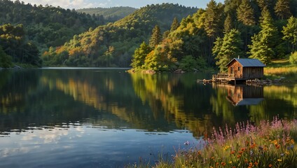 Fototapeta premium Green View lake 