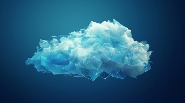 A low poly vector background featuring a storm cloud design representing modern weather iconography
