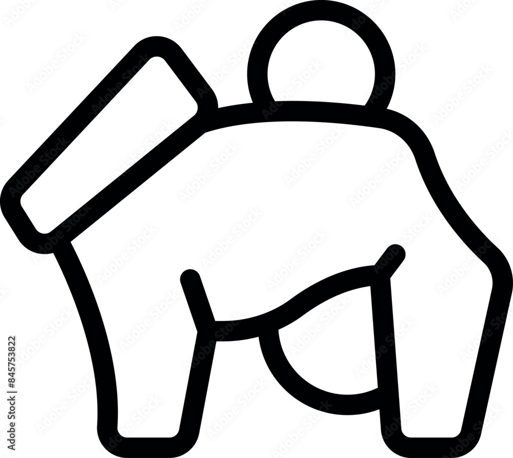 Aufkleber simple outline astronaut exploring space performing extravehicular activity wearing spacesuit icon