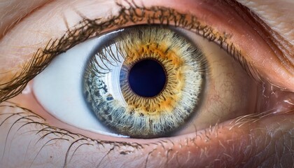 Macro pupil retina human eye photo Macro photo of woman with beautiful details eyes 