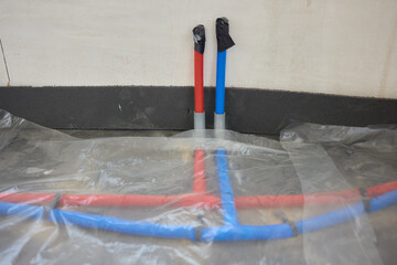 Colorcoded water supply pipe installation in buildings ensures modern plumbing system