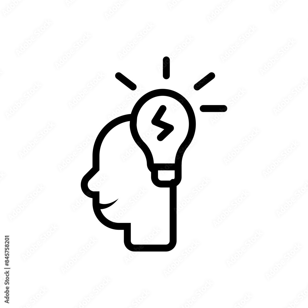 Poster idea generation icon ideal for creativity and innovation themes