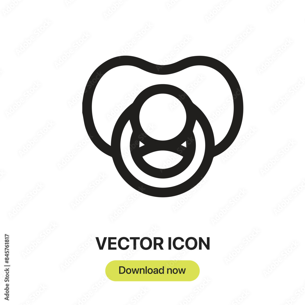 Poster pacifier icon vector. linear-style sign for mobile concept and web design. pacifier symbol illustrat