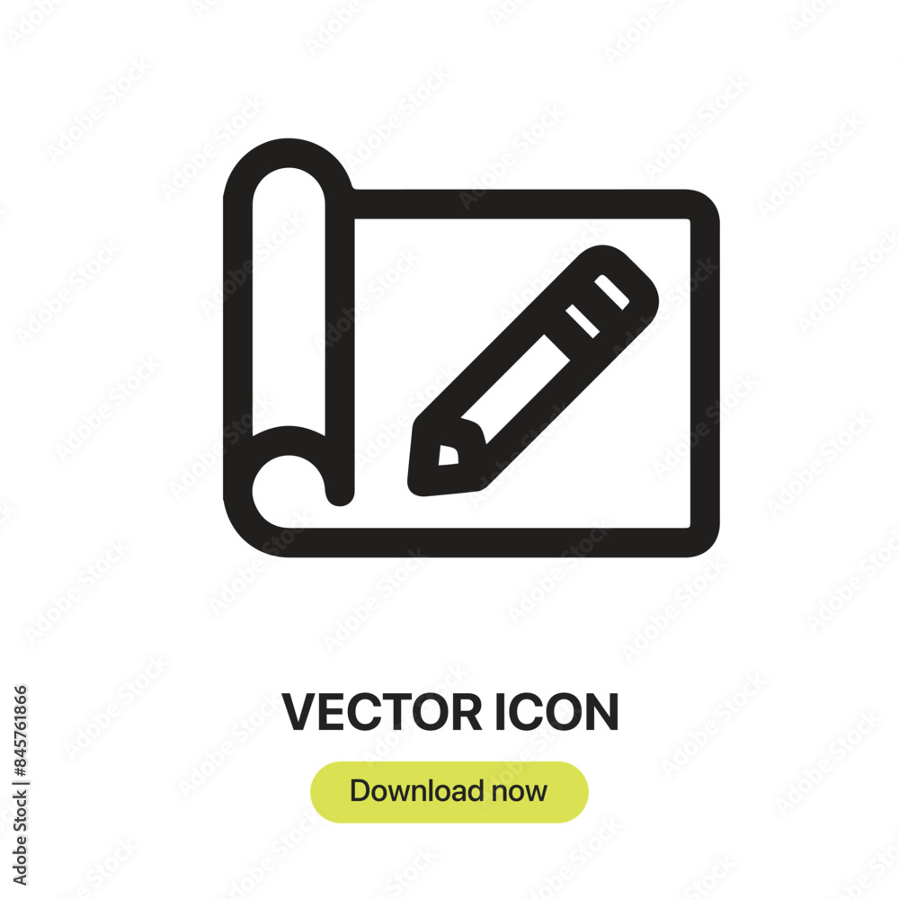 Poster Sketch icon vector. Linear-style sign for mobile concept and web design. Sketch symbol illustration. Pixel vector graphics - Vector.	
