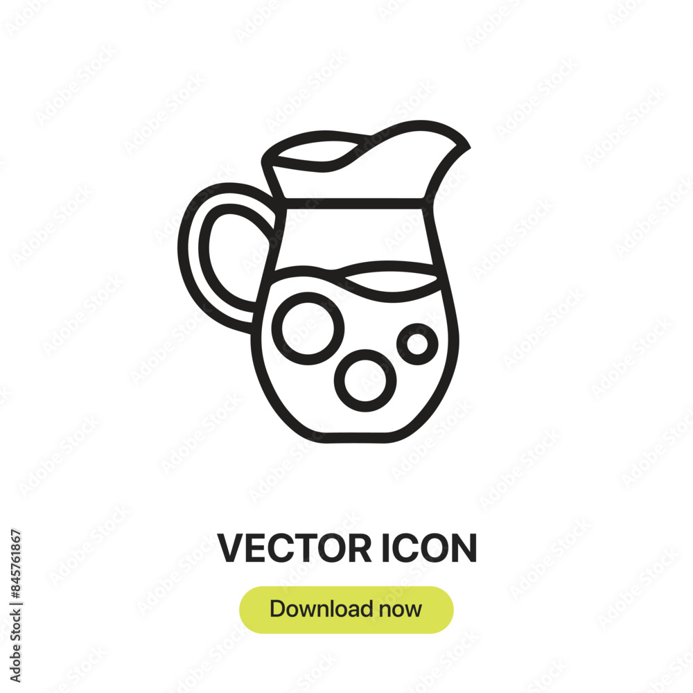 Fototapete pitcher icon vector. linear-style sign for mobile concept and web design. pitcher symbol illustratio
