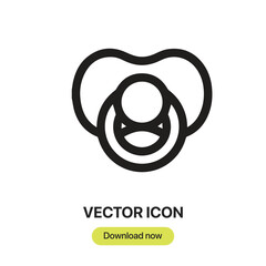 Pacifier icon vector. Linear-style sign for mobile concept and web design. Pacifier symbol illustration. Pixel vector graphics - Vector.	
