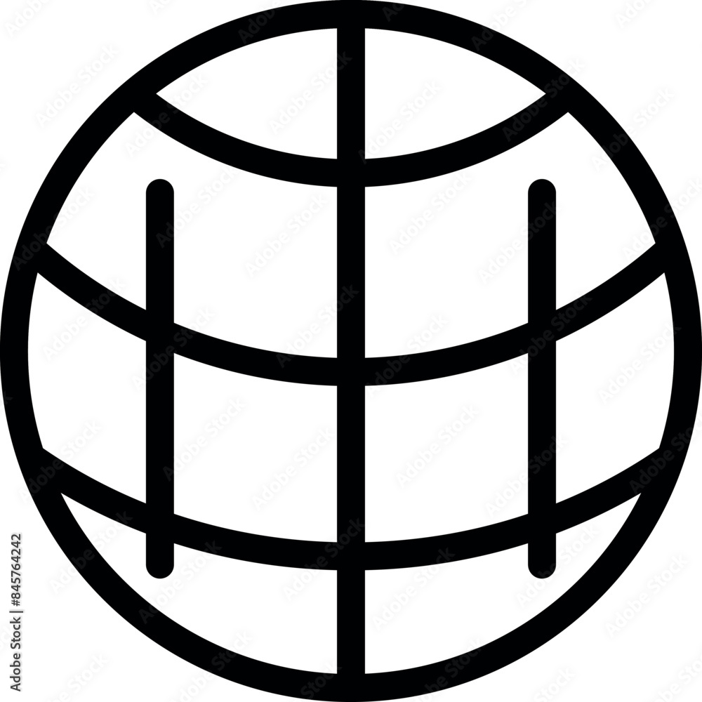 Poster simple and clean line art globe icon representing global business and international trade