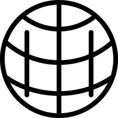 Simple and clean line art globe icon representing global business and international trade